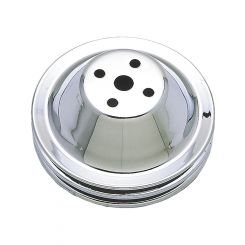 Trans-Dapt Water Pump Pulley V-Belt 2 Groove 6.400" Diameter Steel Chrome