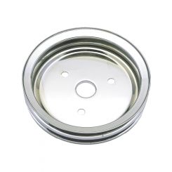 Trans-Dapt Crankshaft Pulley V-Belt 2 Groove 7.300" Diameter Steel Chrome