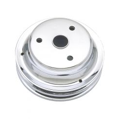 Trans-Dapt Crankshaft Pulley V-Belt 2 Groove 6.900" Diameter Steel Chrome