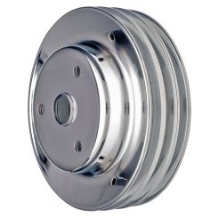 Trans-Dapt Crankshaft Pulley V-Belt 3 Groove 7.800" Diameter Steel Chrome