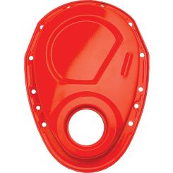 Trans-Dapt Timing Cover 1 Piece Steel Orange Powder Coat Small Block Che