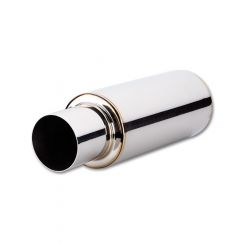 Vibrant Performance Muffler TVP Turbo 2-1/2 in Center Inlet 4 in Round O