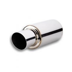 Vibrant Performance Muffler TVP Turbo 3 in Center Inlet 4 in Round Outle