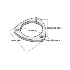 Vibrant Performance Collector Flange 3-Bolt 3/8 in Thick 2-1/2 in ID Sta