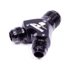Aeromotive Fitting Y Block 10 AN Male Inlet Dual 8 AN Male Outlets Alum
