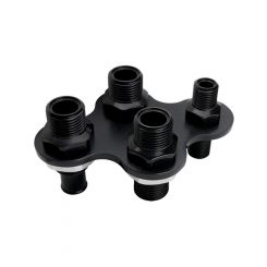 Billet Specialties A/C & Heat Bulkhead Push On 4-Port Black