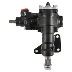Borgeson Steering Box Power 14 to 1 Ratio 1 in Sector Shaft Iron Black
