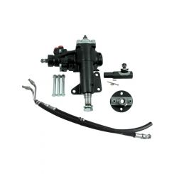 Borgeson Steering Box Power 14 to 1 Ratio Joints / Lines Iron Ford V8