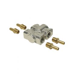 Derale Remote Oil Thermostat Dual 3/8 in NPT Inlets Dual 3/8 in NPT Out