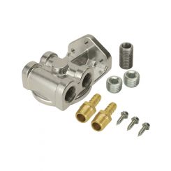 Derale Oil Filter Mount Side Ports 3/8 in NPT Female Ports 3/4-16 in Ce