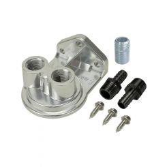 Derale Oil Filter Mount Ports Up 1/2 in NPT Female Ports 3/4-16 in Cent