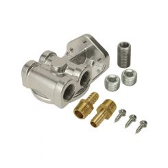 Derale Oil Filter Mount Side Port Style 1/2 in NPT Female Dual Ports 3/