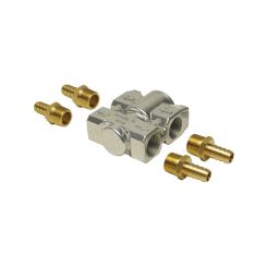 Derale Remote Oil Thermostat Dual 1/2 in NPT Female Inlets Dual 1/2 in