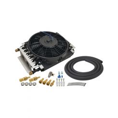 Derale Fluid Cooler and Fan 15-3/4 x 11-1/2 x 5 in Tube Type 8 AN Male
