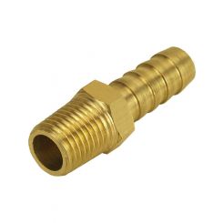 Derale Fitting Adapter Straight 3/8 in Hose Barb to 1/4 in NPT Male Bra