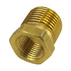 Derale Fitting Adapter 1/2 in NPT Male to 3/8 in NPT Female Brass Natur