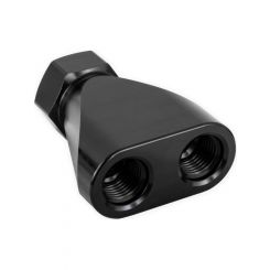 Earls Fitting Y Block 8 AN Female Inlet Dual 6 AN Female Outlets Al