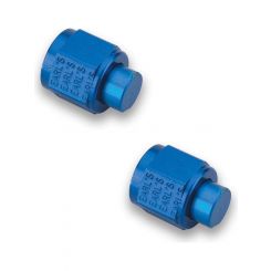Earls Fitting - Cap - 3 AN - Aluminum - Blue Anodize - Pair