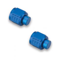 Earls Fitting - Cap - 6 AN - Aluminum - Blue Anodize - Pair