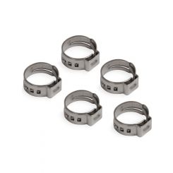 Earls Hose Clamp Vapor Guard Crimp 3/8 in Stainless Natural Set of 5