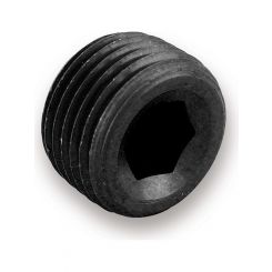 Earls Fitting Plug 3/8 in NPT Allen Head Alloy  Black Anodize Pair