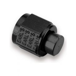 Earls Fitting - Cap - 12 AN - Aluminum - Black Anodize - Each