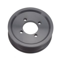 Edelbrock Supercharger Pulley Serpentine 3-1/2 in OD Aluminum Black Pow