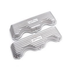 Edelbrock Valve Cover Classic Short Edelbrock Logo Aluminum Natural GM