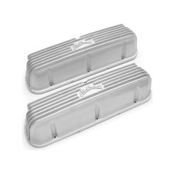 Edelbrock Valve Cover Classic Tall Edelbrock Logo Aluminum Natural Smal