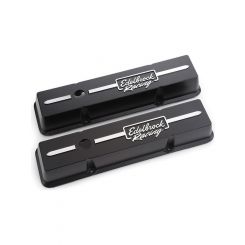 Edelbrock Valve Cover Racing Series Short Breather Hole Edelbrock Logo