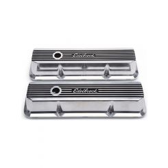 Edelbrock Valve Covers Elite Ii Series Stock Polished Logo Ford BB Fe Pair