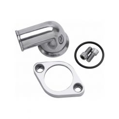 Edelbrock Water Neck Aluminum Polished O-Ring 90 Degree Swivel Chevy V8 V6