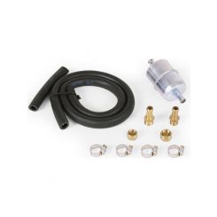 Edelbrock Fuel Hose Kit In-Line Steel Filter 3/8 in Hose Barb Inlet 3/8