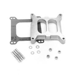 Edelbrock Carburetor Spacer 1 in Thick Divided Wall Square Bore Aluminum