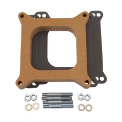 Edelbrock Carburetor Spacer 1 in Thick Open Square Bore Wood Natural