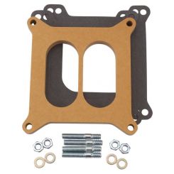 Edelbrock Carburetor Spacer 1/2 in Thick Divided Wall Square Bore Wood N