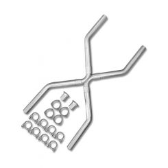 Flowtech Exhaust X-Pipe 3 in Diameter Cut-To-Fit Clamps / Collectors