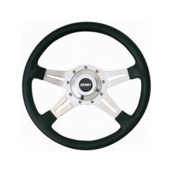 Grant Steering Wheel Le Mans 14 in Diameter 4-Spoke Black Vinyl Grip Alu