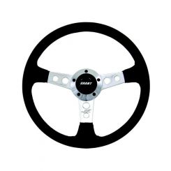 Grant Steering Wheel Fibertech 14 in Diameter 3-Spoke Black Leather Grip