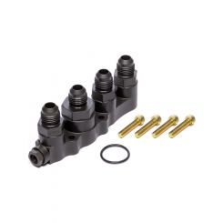 Kinsler Fuel Pump Manifold Bolt-On Inlet Four 6 AN Male Ports 3 AN P
