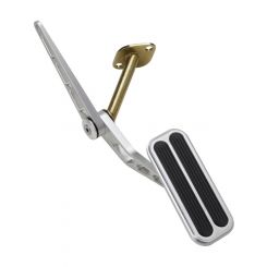 Lokar Pedal Assembly Gas Firewall Mount Rubber Pads Aluminum Brushed