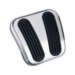 Lokar Pedal Pad Square Brake Rubber Pads Billet Aluminum Brushed GM