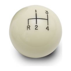 Lokar Shifter Knob Solid 3/8-16 and 3/8-24 in Thread Plastic Ivory 4