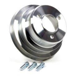 March Performance Crankshaft Pulley Serpentine 6 Rib Aluminum Clear Powd