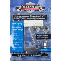 March Performance Alternator Bracket Passenger Side Mid Mount Water