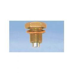 Milodon Drain Plug 1/2-20 in Thread Brass Crush Washer Magnetic Steel Z