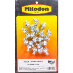Milodon Oil Pan Bolt Kit Hex Head Steel Cadmium Milodon Oil Pans Big Bl