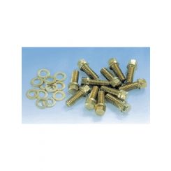 Milodon Intake Manifold Bolt Kit Hex Head Steel Black Oxide Small Block
