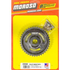 Moroso Oil Pump Pulley HTD 40-Tooth 5/8 in Shaft Aluminum Black Anodize