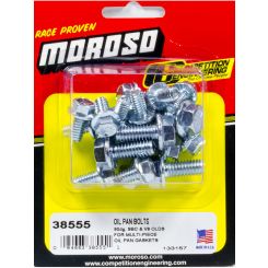 Moroso Oil Pan Bolt Kit Hex Head Steel Cadmium Small Block Chevy Kit